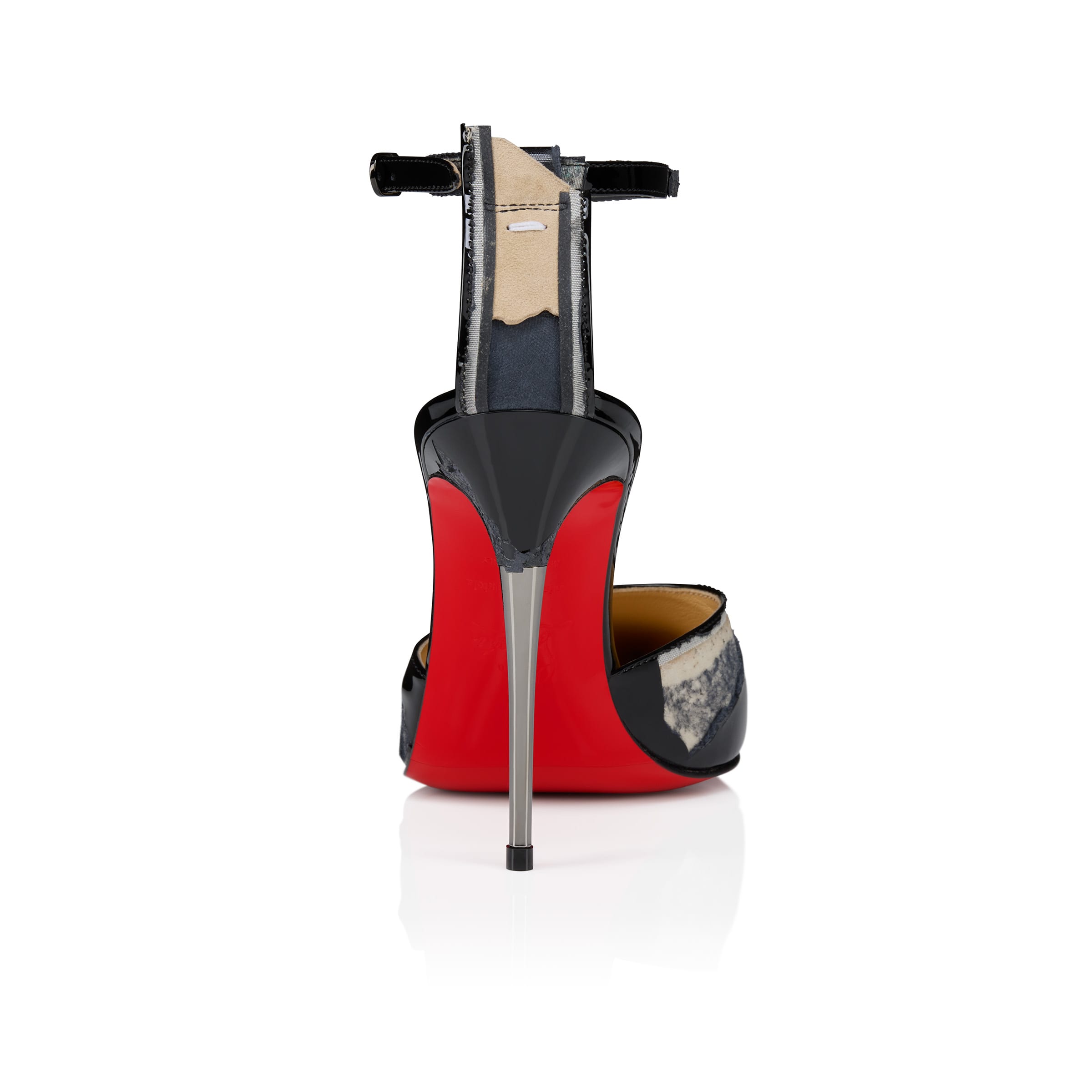 Bilougiela 25 - 100 mm Strappy pumps - Patent calf leather, €1195 (approximately P80,041.10), CHRISTIAN LOUBOUTIN X MAISON MARGIELA, eu.christianlouboutin.com